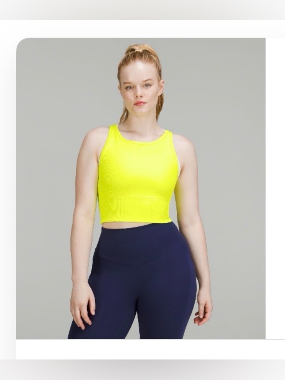 Lululemon Power Pivot Ribbed Tank in Highlight Yellow Size 8